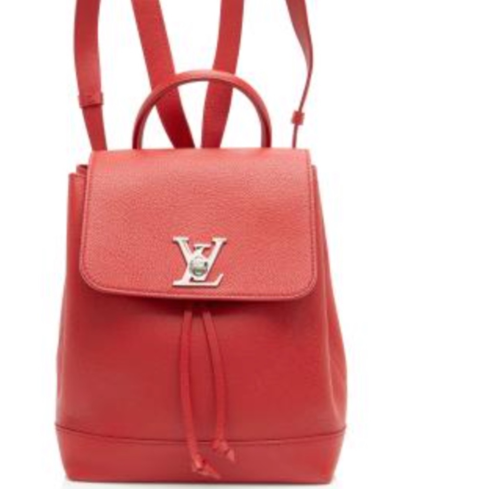 LOUIS VUITTON Lockme Backpack red